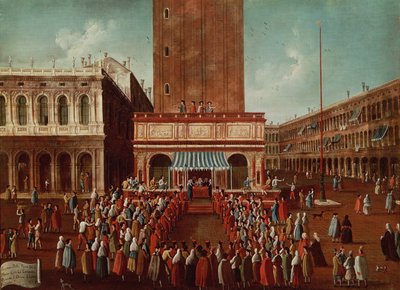 Public Lottery at the Loggetta, the Piazza San Marco, Venice by Gabriele Bella